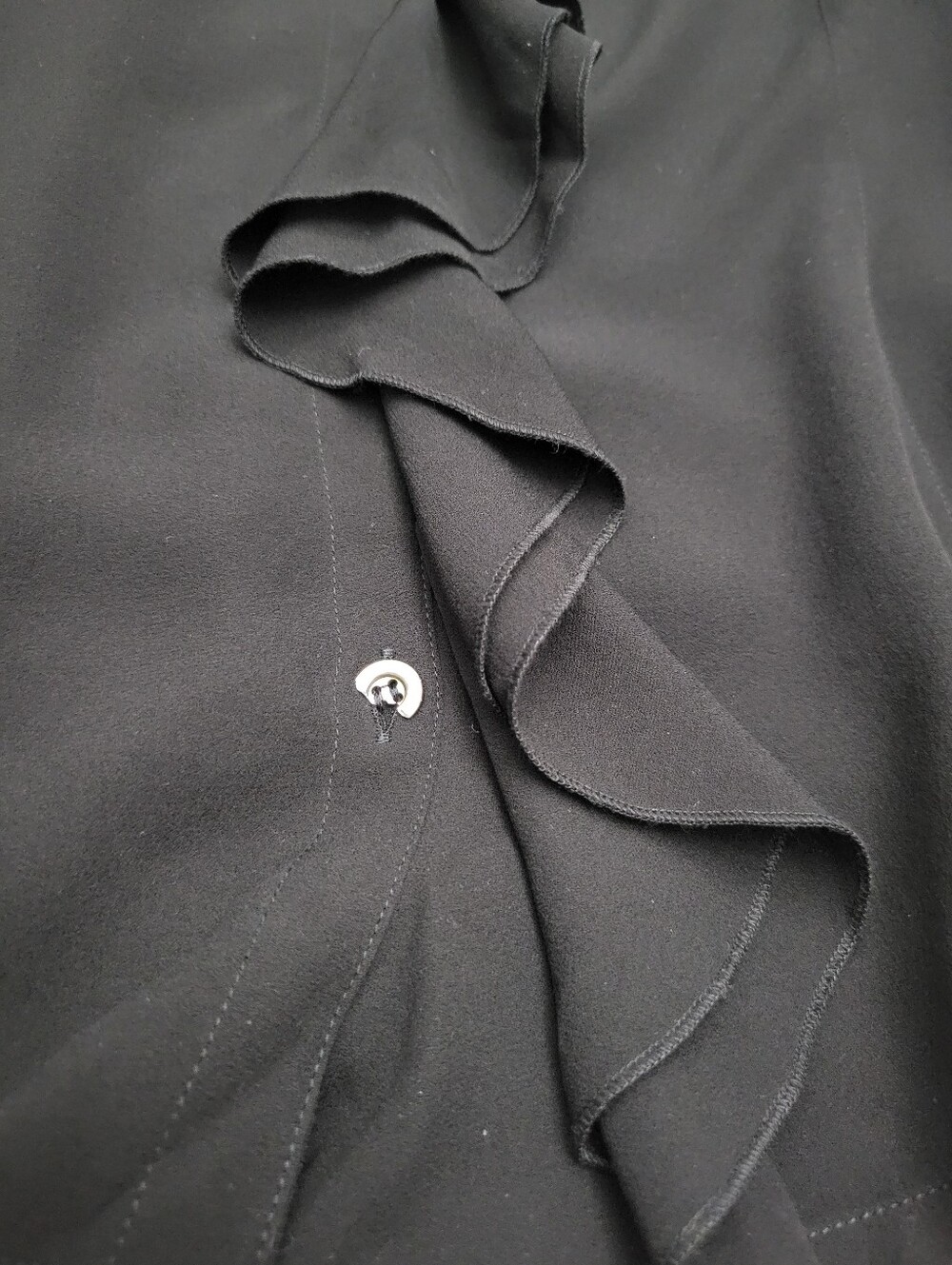Vintage Escada Silk Black Blouse Sz 38 Medium - Picture 6 of 9